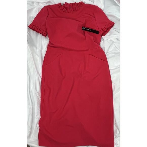 Maggy London Women's Ruffle Short Sleeve Slant Pocket Dress Sz. 10P $118 *NWT - Picture 4 of 11